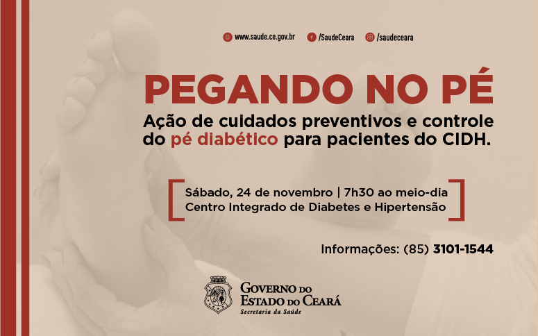 Pacientes participam de ação de cuidados com pé diabético neste sábado, 24