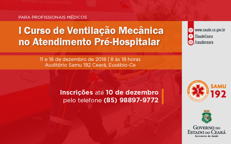 SAMU 192 Ceará oferece curso de ventilação mecânica para médicos
