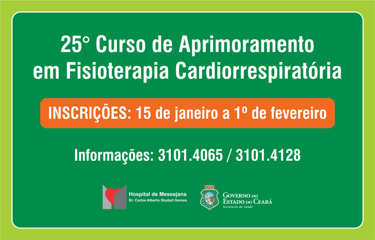 Hospital de Messejana inscreve para curso de fisioterapia cardiorrespiratória