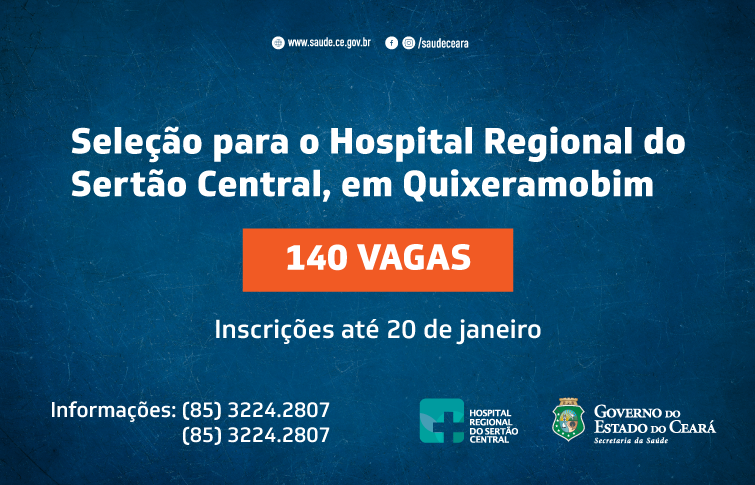HRSC abre processo seletivo para 140 vagas