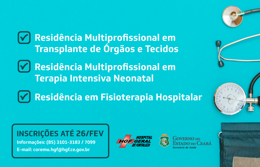 HGF abre processo seletivo para três residências com inscrições até dia 26