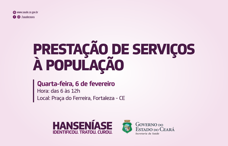 Saúde promove serviços sobre hanseníase na Praça do Ferreira