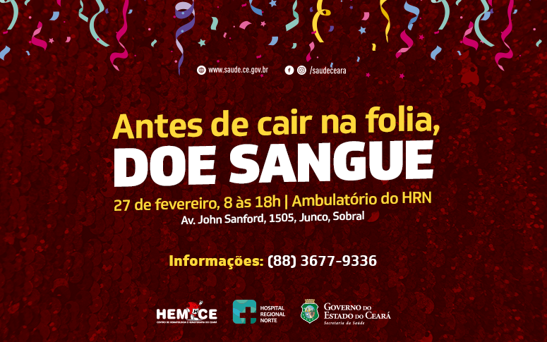 Hospital incentiva doação de sangue antes do carnaval