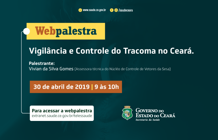 Tracoma é tema de webpalestra nesta terça, 30 de abril