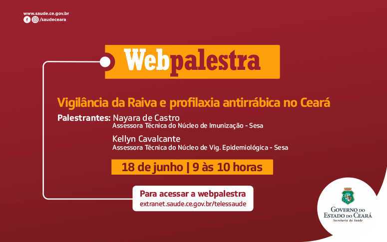 Prevenção da raiva é tema de webpalestra nesta terça-feira, 18