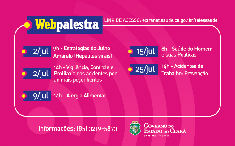Telessaúde divulga calendário de palestras em julho