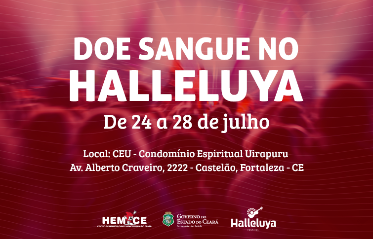 Doações de sangue serão recebidas até dia 28 no Halleluya