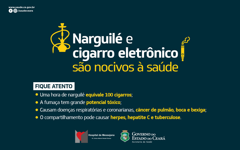 Narguilé e cigarro eletrônico causam risco à saúde, alerta especialista
