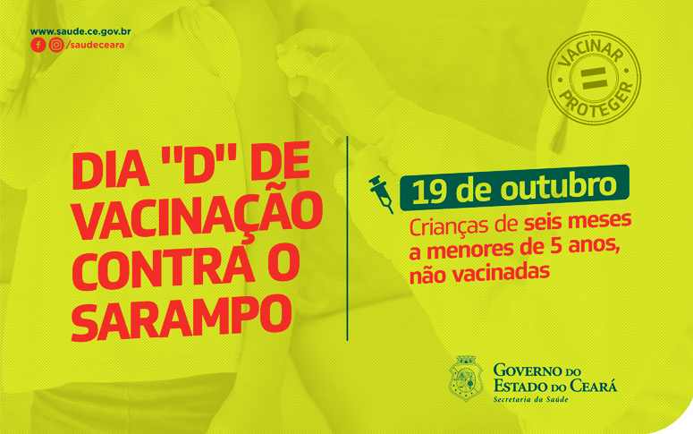 Neste sábado, 19, é dia de vacinar as crianças contra o Sarampo