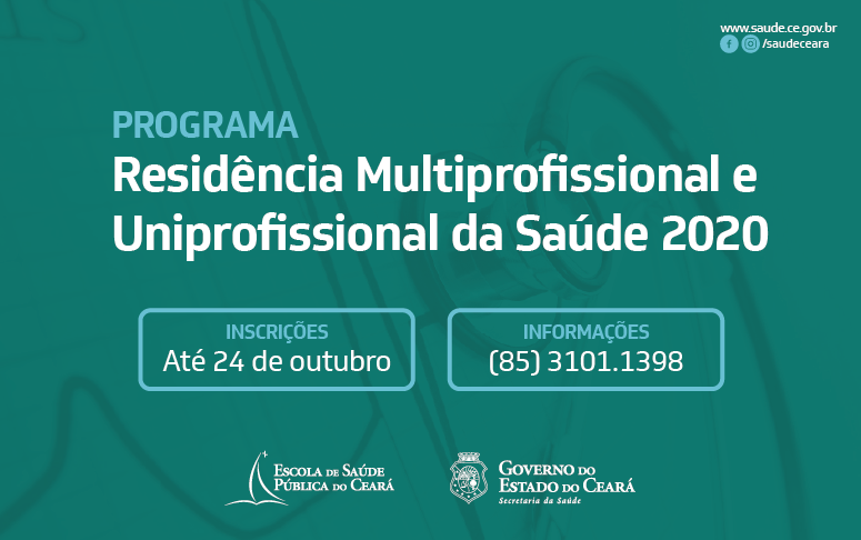 Inscrições para seleção de Residência Multiprofissional seguem até quinta-feira, 24