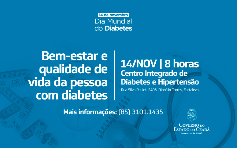 Sessão educativa sobre diabetes será realizada nesta quinta-feira, 14