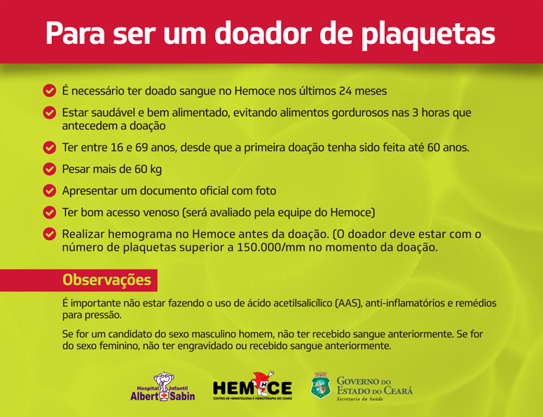 Doação de plaquetas ajuda pacientes oncológicos no Ceará
