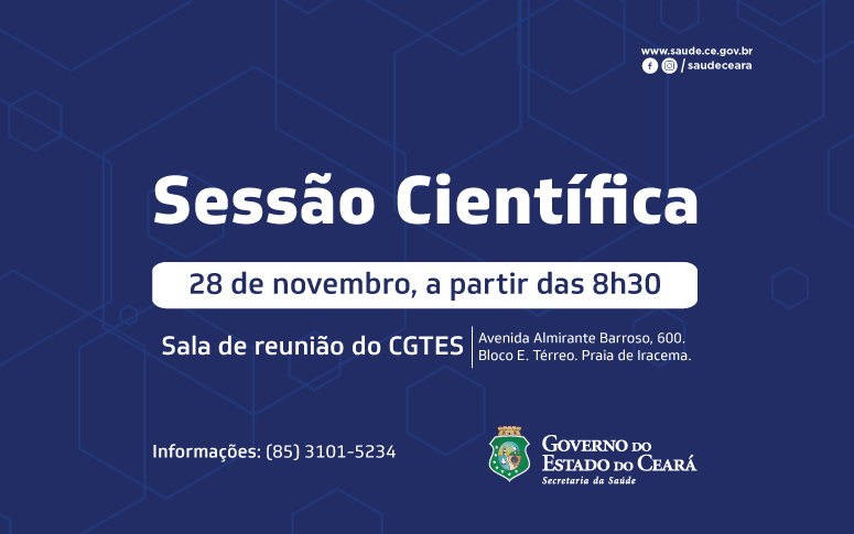 Sessão científica será realizada pela Secretaria nesta quinta-feira, 28