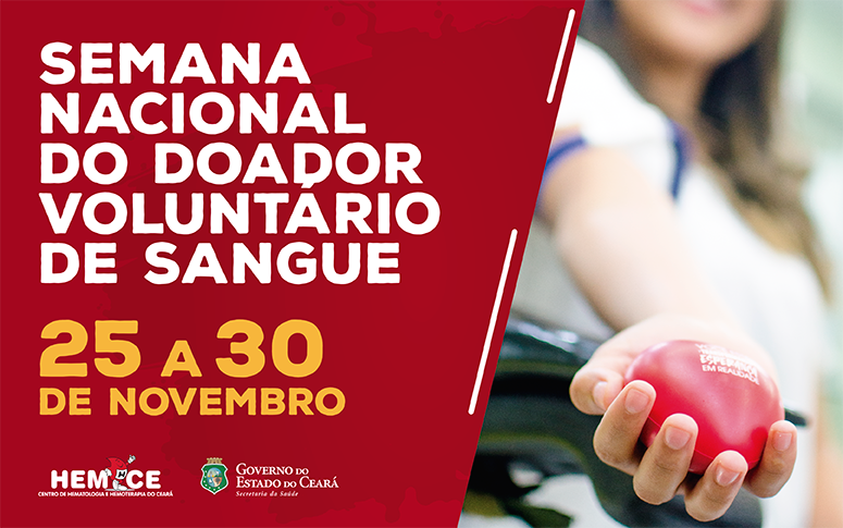 Semana do Doador de Sangue começa nesta segunda-feira, 25