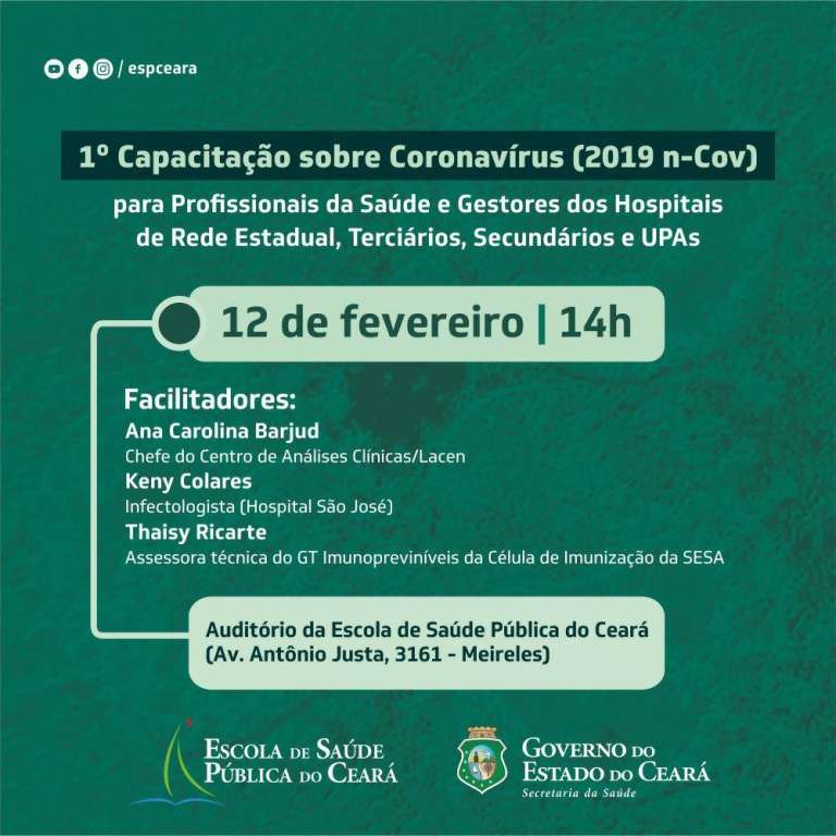 Capacitação sobre Coronavírus reúne profissionais da saúde nesta quarta, 12