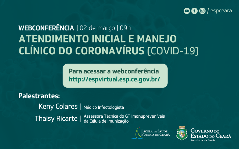 Doença é tema de webconferência voltada a profissionais de saúde nesta segunda, 2