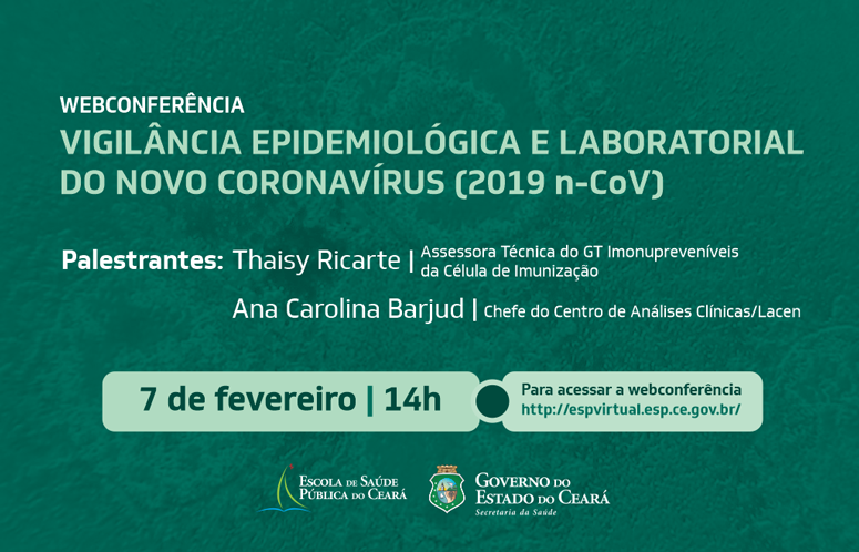 Saúde realiza webconferência sobre o novo coronavírus nesta sexta, 7