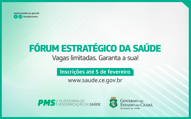 Inscrições para Fórum Estratégico da Saúde ocorrem até quarta-feira (5)