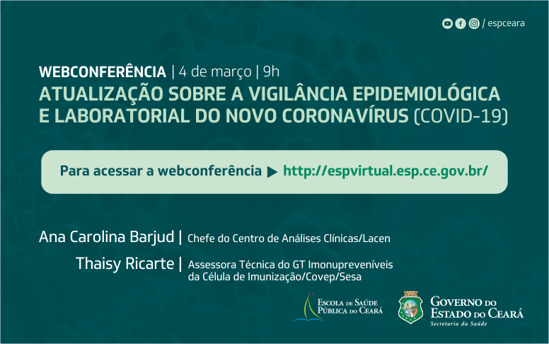 Webconferência traz atualizações sobre Covid-19 na quarta, 4