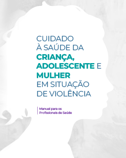 Logomarca com fundo claro, formando silhueta de uma pessoa e letras nas cores azul e verde