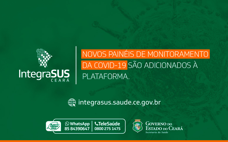 IntegraSUS disponibiliza mais cinco painéis com informações sobre Covid-19