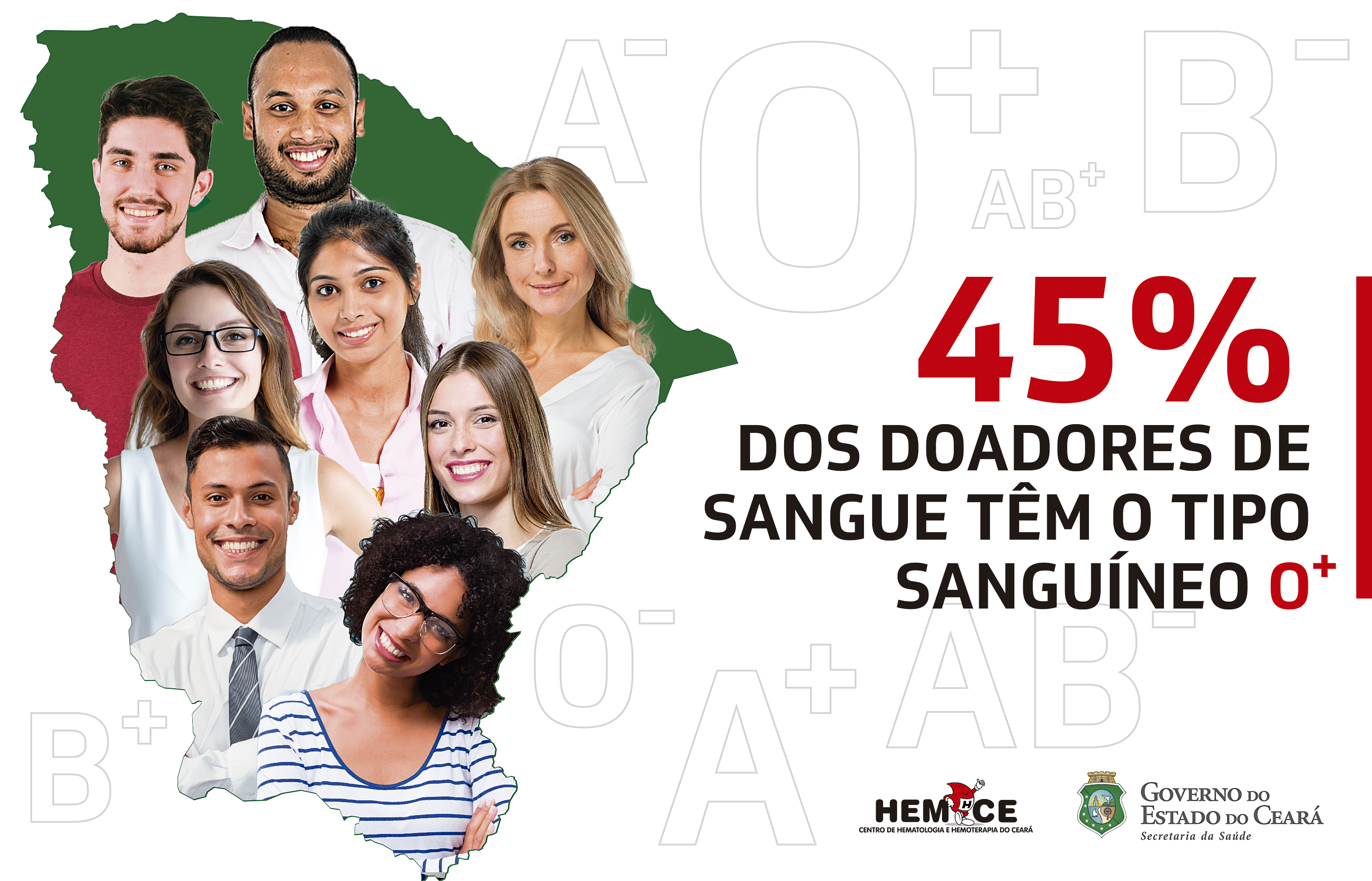 Tipo sanguíneo O+ é o mais comum entre doadores do Hemoce
