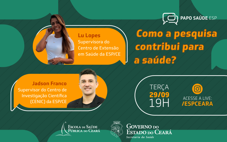 Papo Saúde na ESP aborda pesquisa em saúde nesta terça, 29
