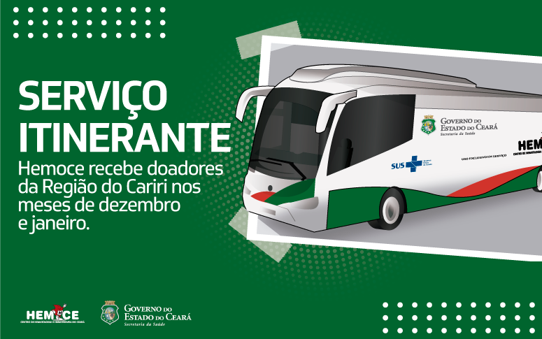 Unidade móvel do Hemoce chega à Região do Cariri