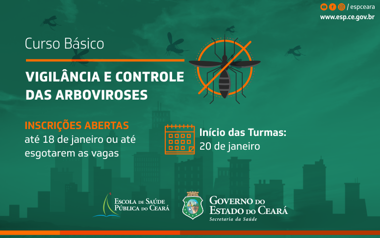 Curso Básico de Vigilância e Controle das Arboviroses abre inscrições até 18 de janeiro