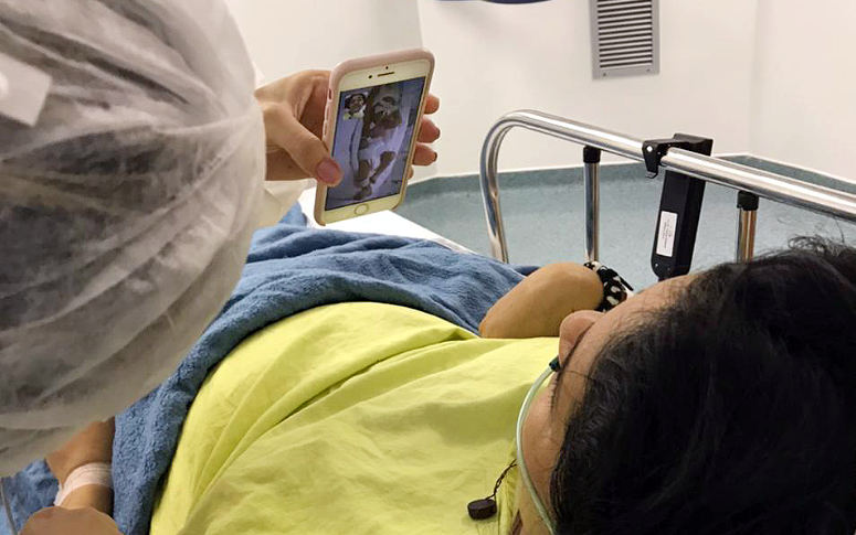 Mãe que teve Covid-19 conhece filho por videochamada no HRN: ‘Ele reconheceu minha voz quando cantei’