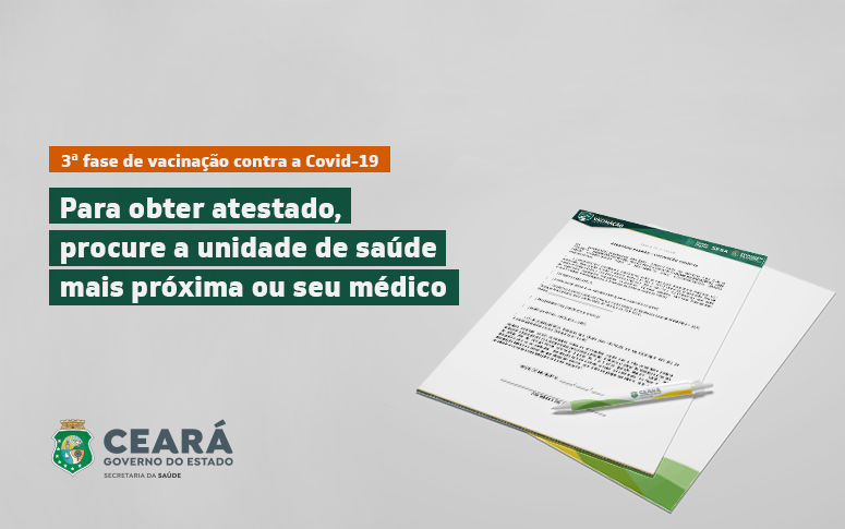 Atestado, declaração ou relatório médico serão exigidos durante 3ª fase da vacinação contra a Covid-19; veja modelos