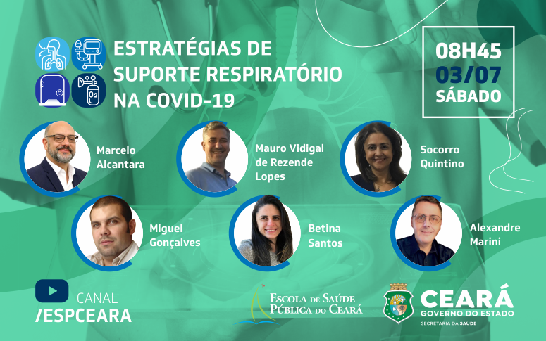 Covid-19: ESP/CE abre inscrições para simpósio online sobre estratégias de suporte respiratório