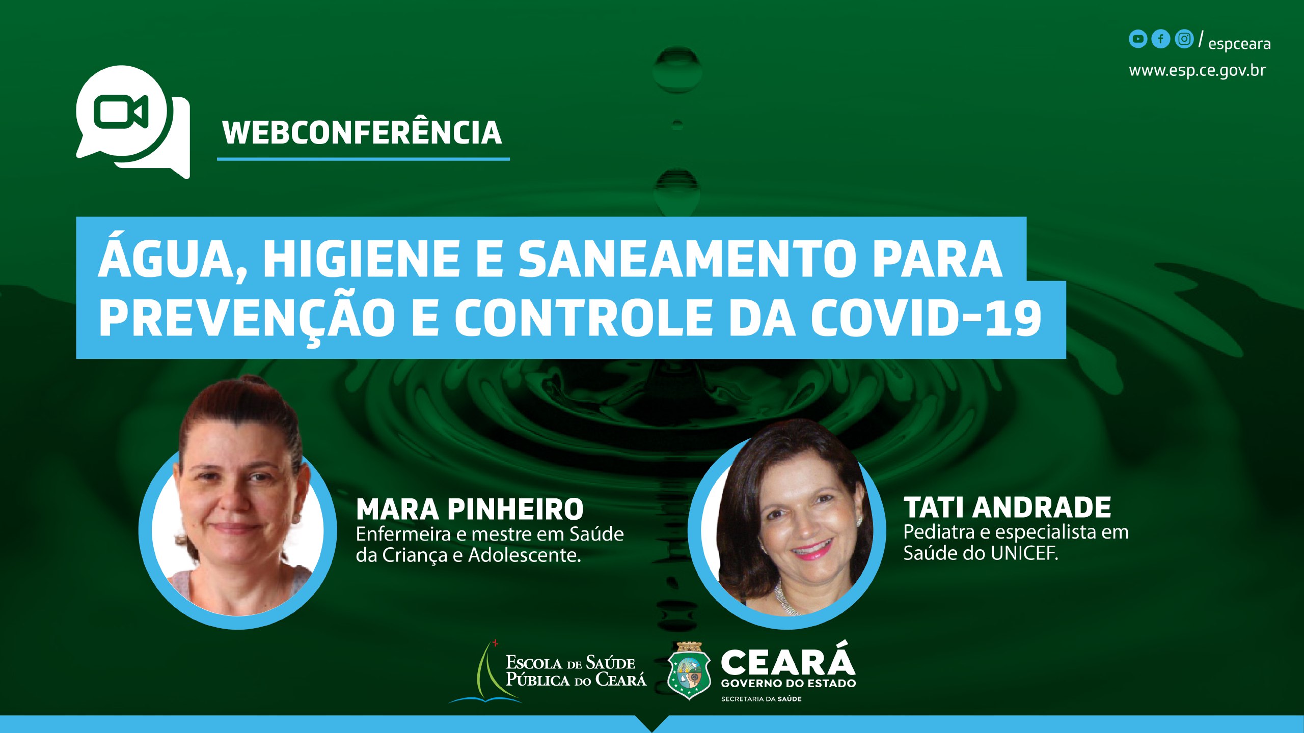 Webconferência: água, higiene e saneamento para prevenção e controle da Covid-19