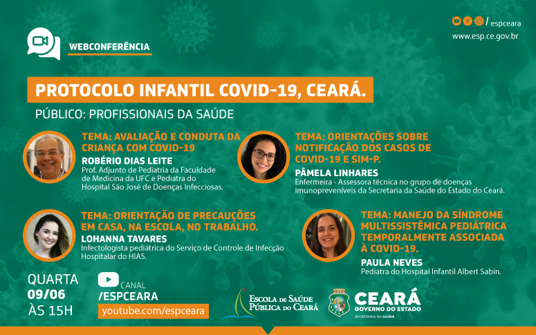 Webconferência aborda avaliação e conduta da criança com Covid-19