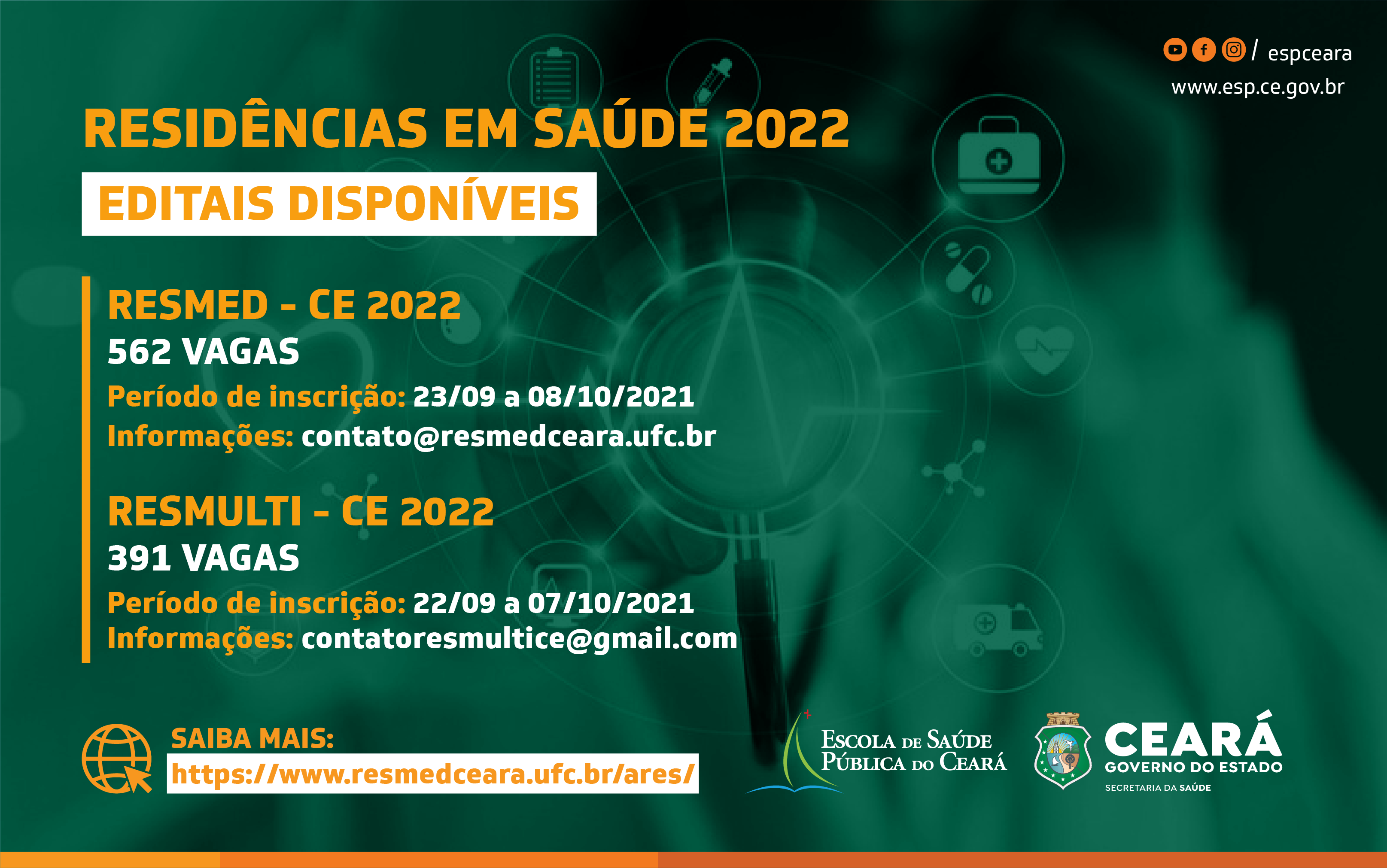 Seleção para os programas de Residências em Saúde do Ceará oferta mais de 950 vagas