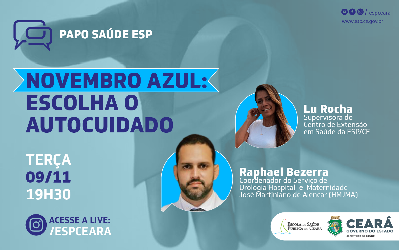 Autocuidado e saúde do homem são tema do Papo Saúde ESP desta terça (9)