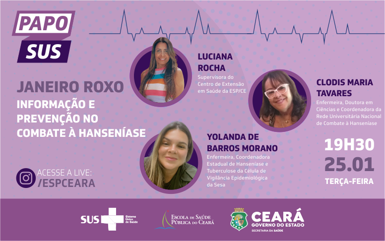 Janeiro Roxo: Papo SUS discute informação e prevenção à hanseníase nesta terça (25)