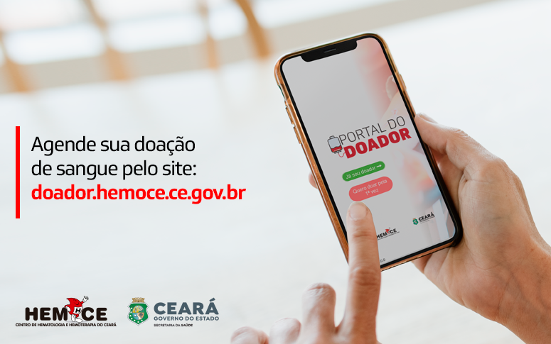 Plataforma virtual do Hemoce permite agendar doações e acessar diversos serviços