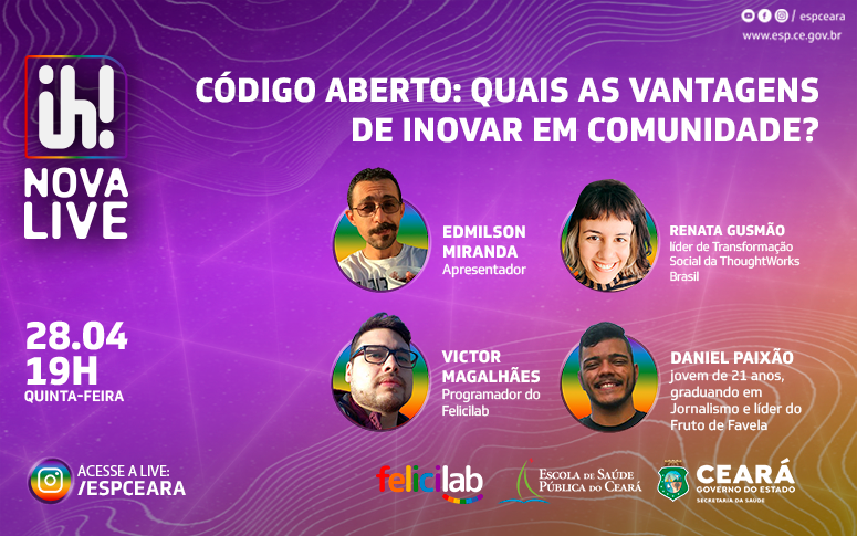 Código aberto: as vantagens de inovar em comunidade é tema de live nesta quinta (28)