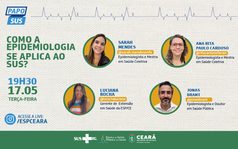 “Papo SUS”: aplicabilidade da Epidemiologia no sistema de saúde é tema de “live” nesta terça