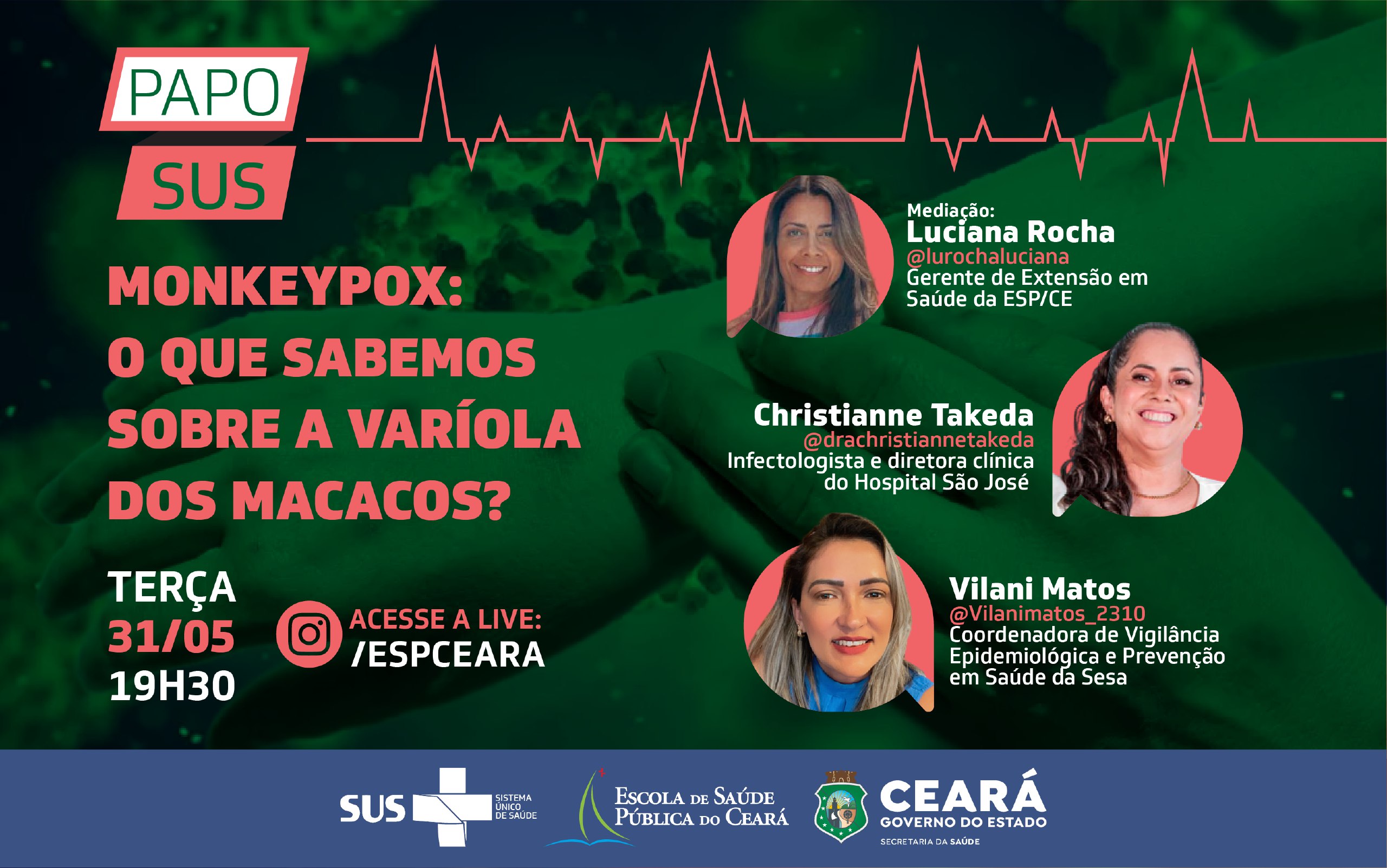 Papo SUS desta terça (31) discute o que já se sabe sobre a varíola dos macacos