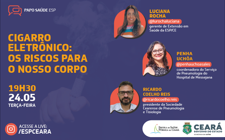 Riscos do cigarro eletrônico para o corpo serão discutidos no “Papo Saúde” desta terça (24)