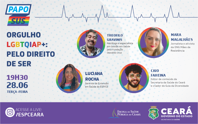 “Orgulho LGBTQIAP+: pelo direito de ser” é tema do “Papo SUS” desta terça (28)
