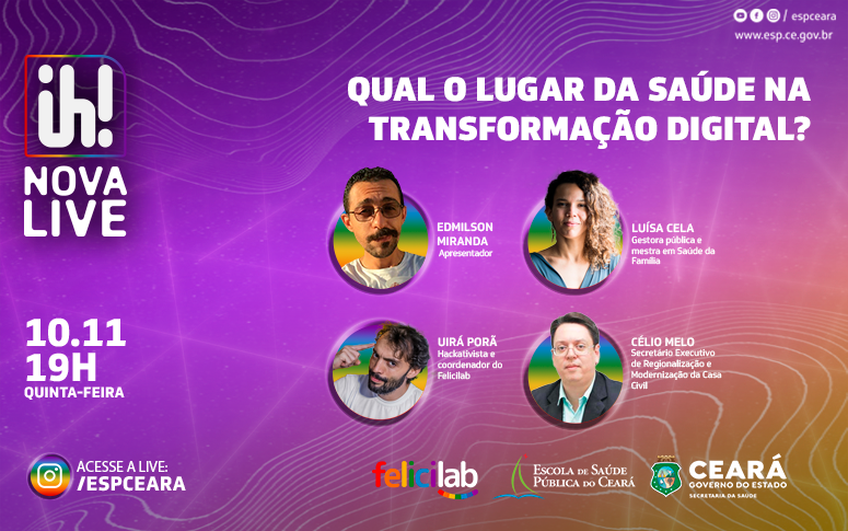 “Ih! Nova Live” desta quinta (10) discute o lugar da Saúde na transformação digital