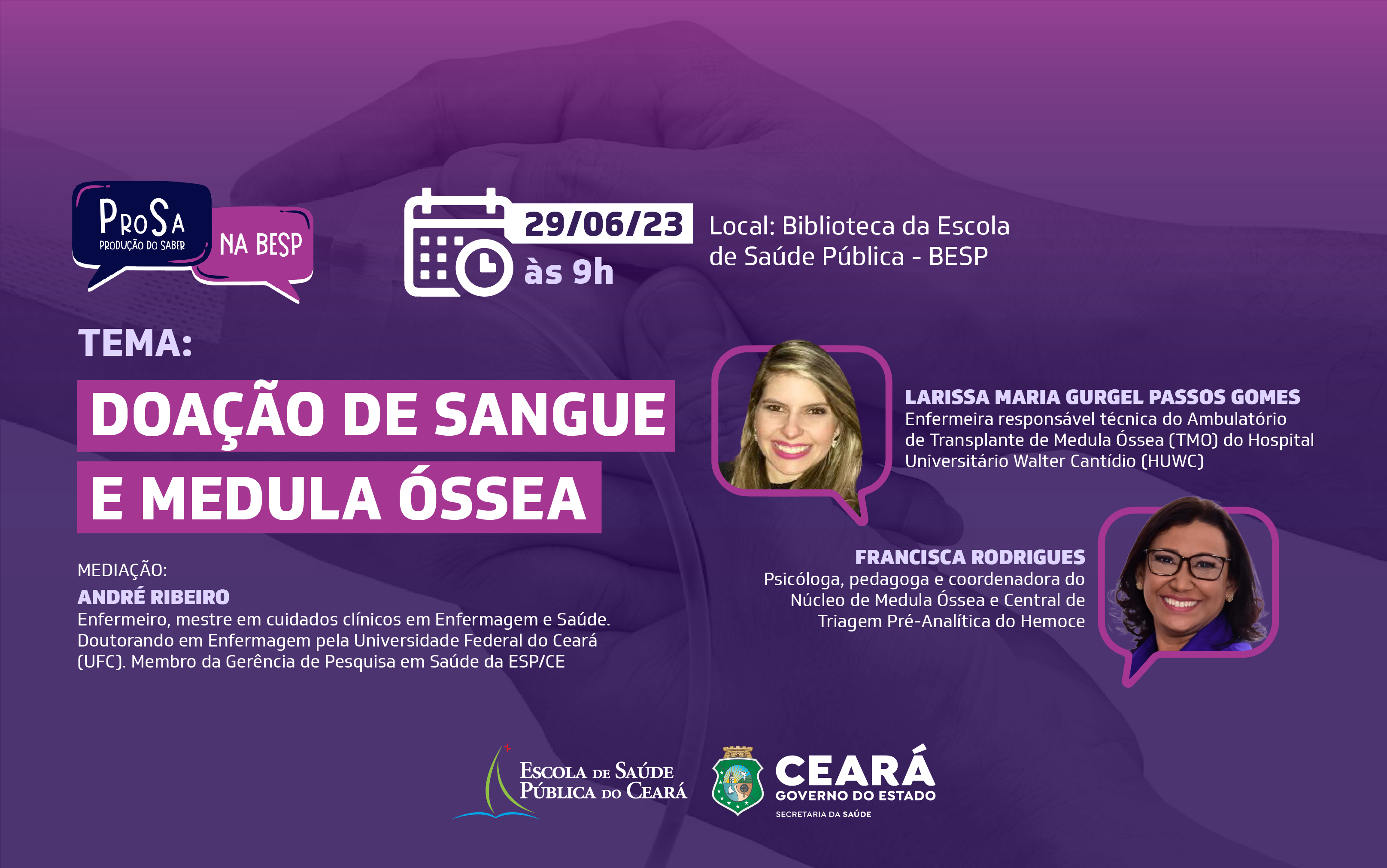 ProSa na Besp: debate sobre doação de sangue e de medula óssea está com inscrições abertas