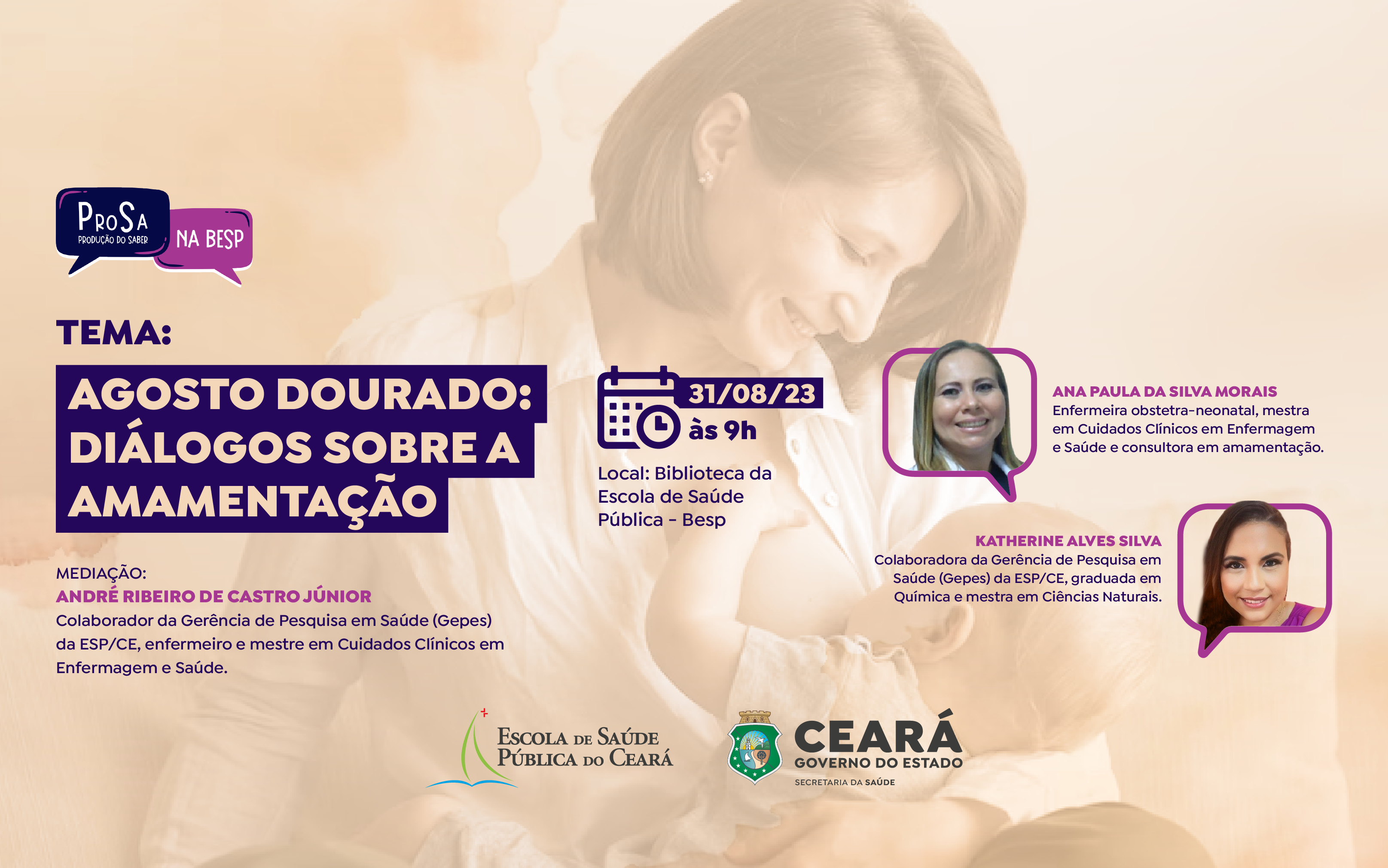 Diálogos sobre amamentação pautam mesa redonda na ESP/CE nesta quinta (31)