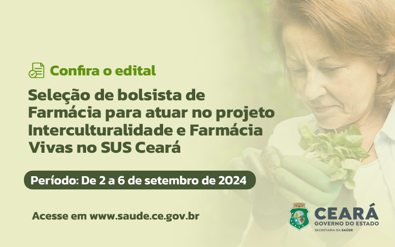 Farmacêuticos podem se inscrever até sexta (6) para bolsa em projeto de farmácias vivas da Sesa