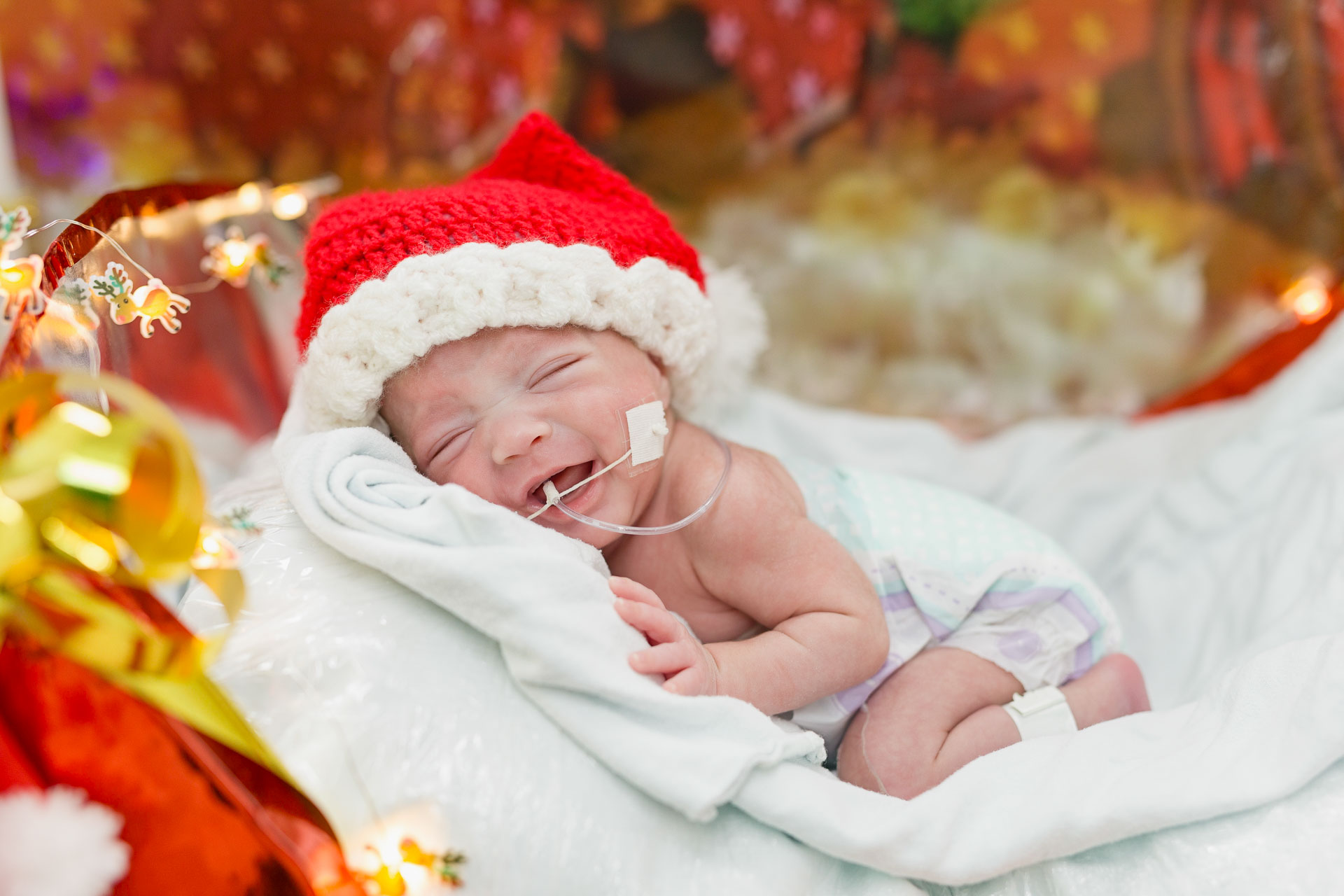 Meu primeiro Natal: bebês internados no HGWA participam de sessão de fotos temática