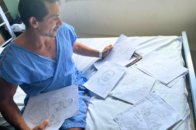 Paciente da Casa de Cuidados do Ceará registra evolução no tratamento e rotina com desenhos