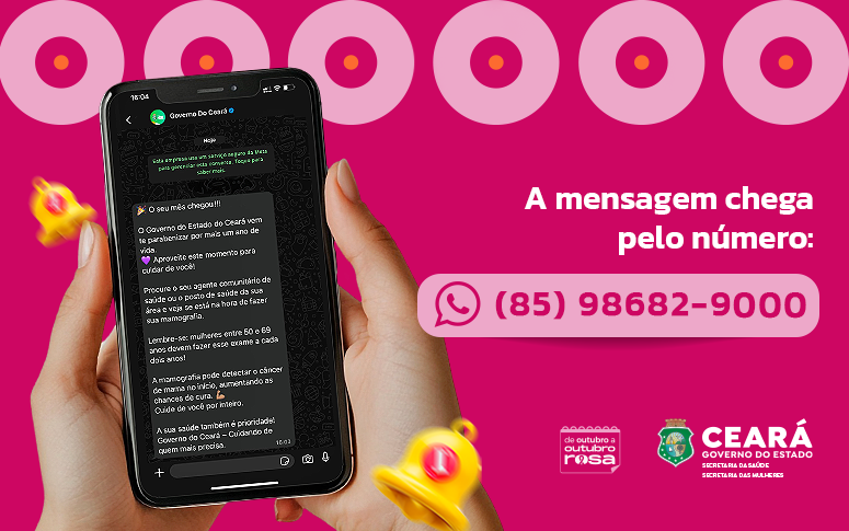 Em ação de prevenção ao câncer de mama, Saúde do Ceará envia mensagens às mulheres para incentivar exame de mamografia